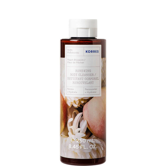 Korres Peach Blossom Renewing Shower Gel features a beautiful blend of white peach, mango, and blackcurrant. 