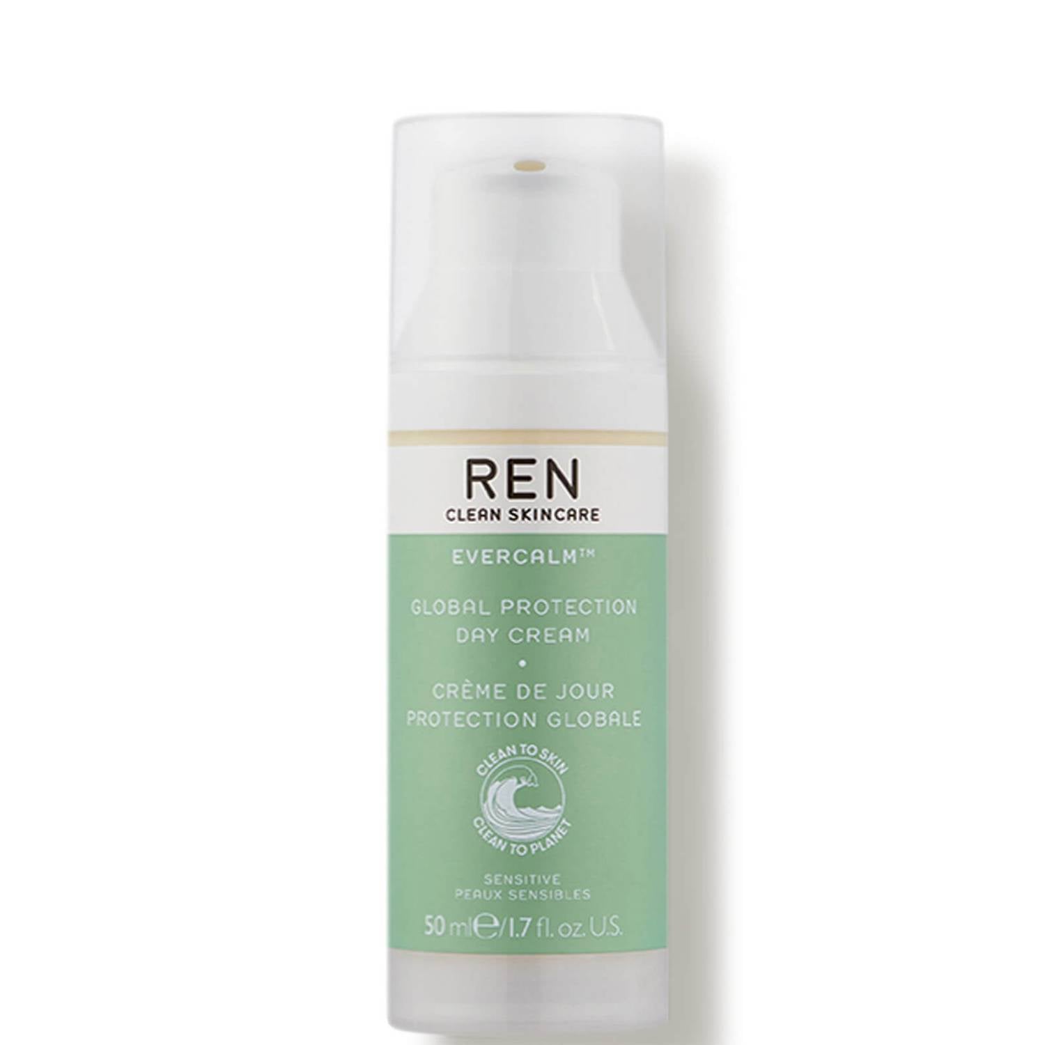 Evercalm Global Protection day cream by REN Skincare provides daily protection to help safeguard the skin against the main indications of sensitivity, offering instant calming, hydration, and suppleness.