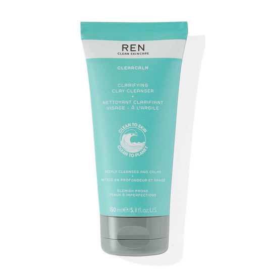 Clearcalm Clarifying Clay Cleanser by REN Skincare works to draw out impurities & excess oil, while Willow Bark Extract works to reduce pore size, and cleanses skin of pollution & dirt buildup.