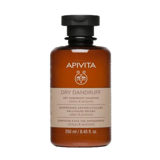 Apivita Dry Dandruff Shampoo is a rich formulation with 87% natural origin ingredients. It fights dandruff, soothes dry scalps and restores comfort.
