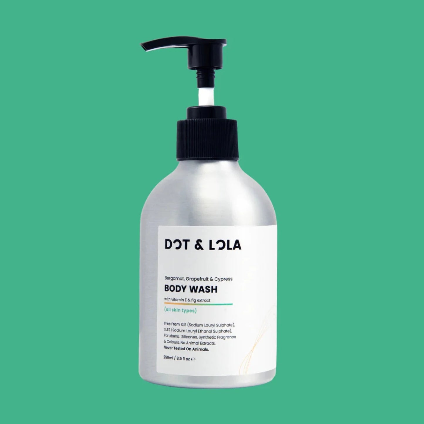 DOT & LOLA Body Wash With Bergamot, Grapefruit & Cypress is a natural body cleanser that keeps skin Ph balanced.