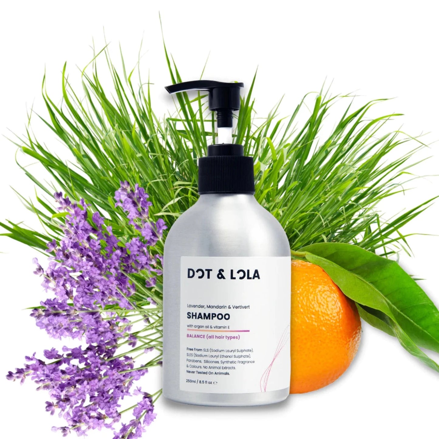 DOT & LOLA balance shampoo is suitable for all hair types, argan oil and vitamin E also help to soothe sensitive skin and skin conditions. It even supports natural hair growth.