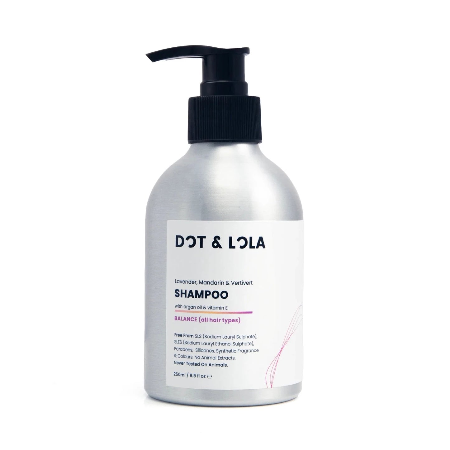 DOT & LOLA Balance Shampoo With Lavender, Mandarin & Vertivert is special combination of lavender and mandarin essential oils pacifies the senses while argan oil and vitamin E perform to leave hair looking and feeling its best. 
