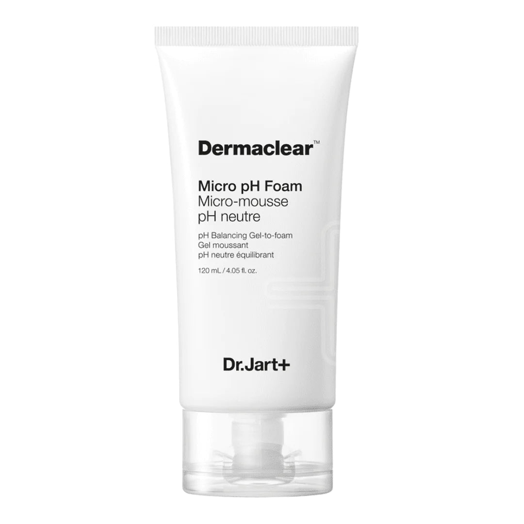 Dr.Jart+ Dermaclear Micro pH Foam offers a pleasant and thorough deep cleaning experience with Hydrogen Bio Water Moist for a healthy and balanced pH.