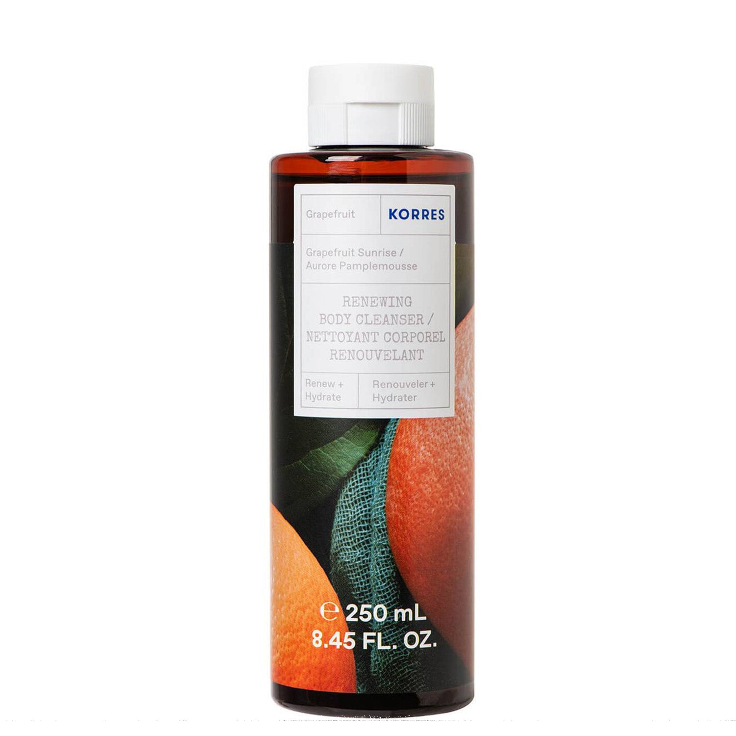 Korres Grapefruit Sunrise Shower Gel refreshing aroma is a blend of freshly cut grapefruit, coupled with sweet neroli and bergamot scents.