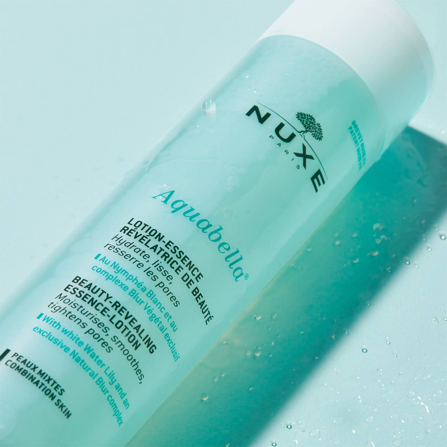 With Nuxe Beauty-Revealing Essence-Lotion, Aquabella  Pores are tightened, skin surface is refined, & complexion is brighter.