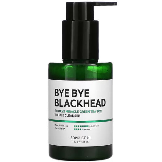 Some By Mi Bye Bye Blackhead 30days Miracle Green Tea Cleanser is a favourite K Beaty product that has immediate effect on the skin appearance. It's a pressure to use it on your everyday routine. Its formation cleanse and gently exfoliates your skin. 