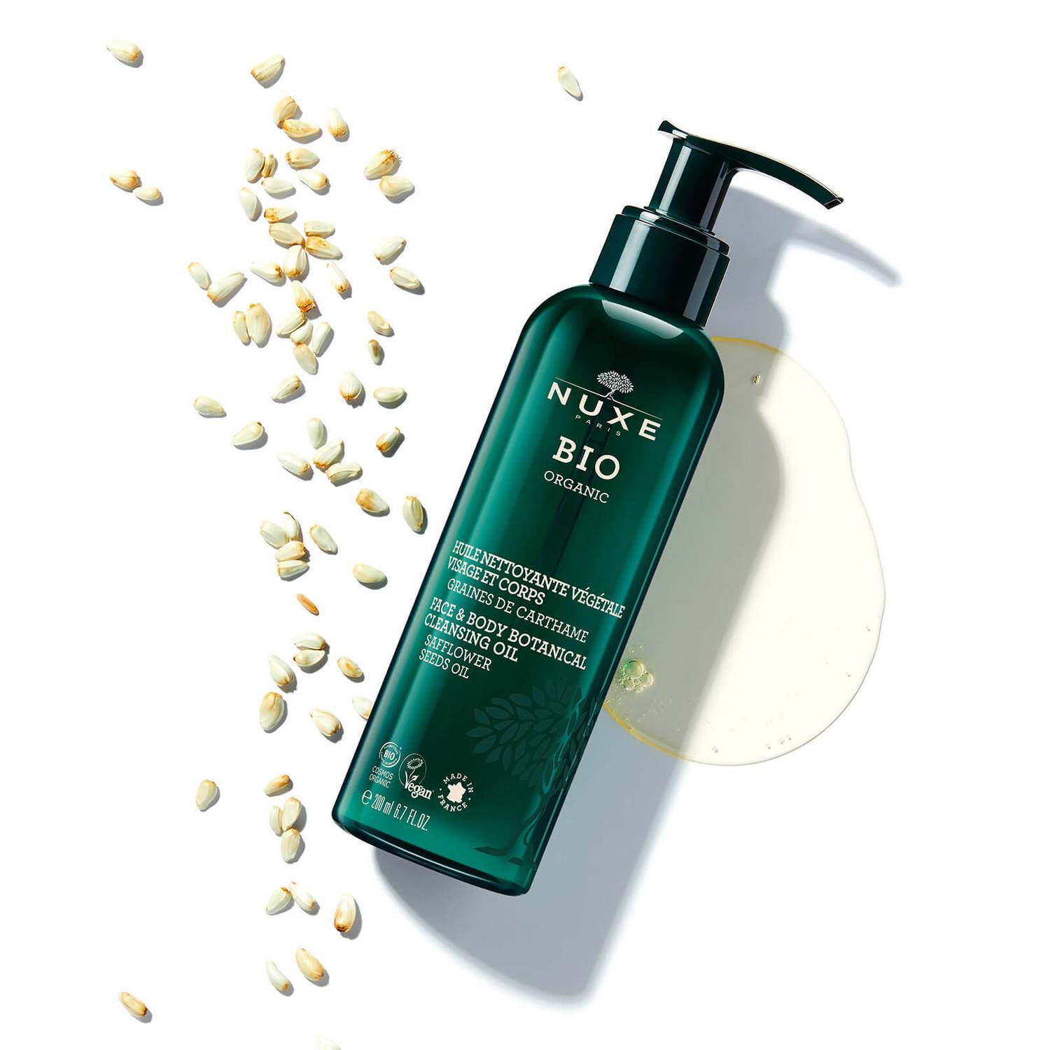 Nuxe Organic - Botanical Cleansing Oil has a special oil-based formula dissolves impurities and then morphs into a milk texture when combined with water, allowing for swift and effortless rinsing.