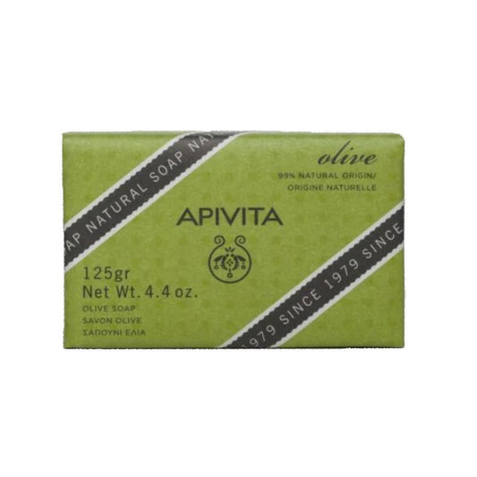 Apivita Olive soap contains 99% natural ingredients, such as extra-virgin olive oil, which contributes fatty acids to effectively hydrate the skin. This traditional formula gently cleanses while moisturising, leaving skin soft and supple.