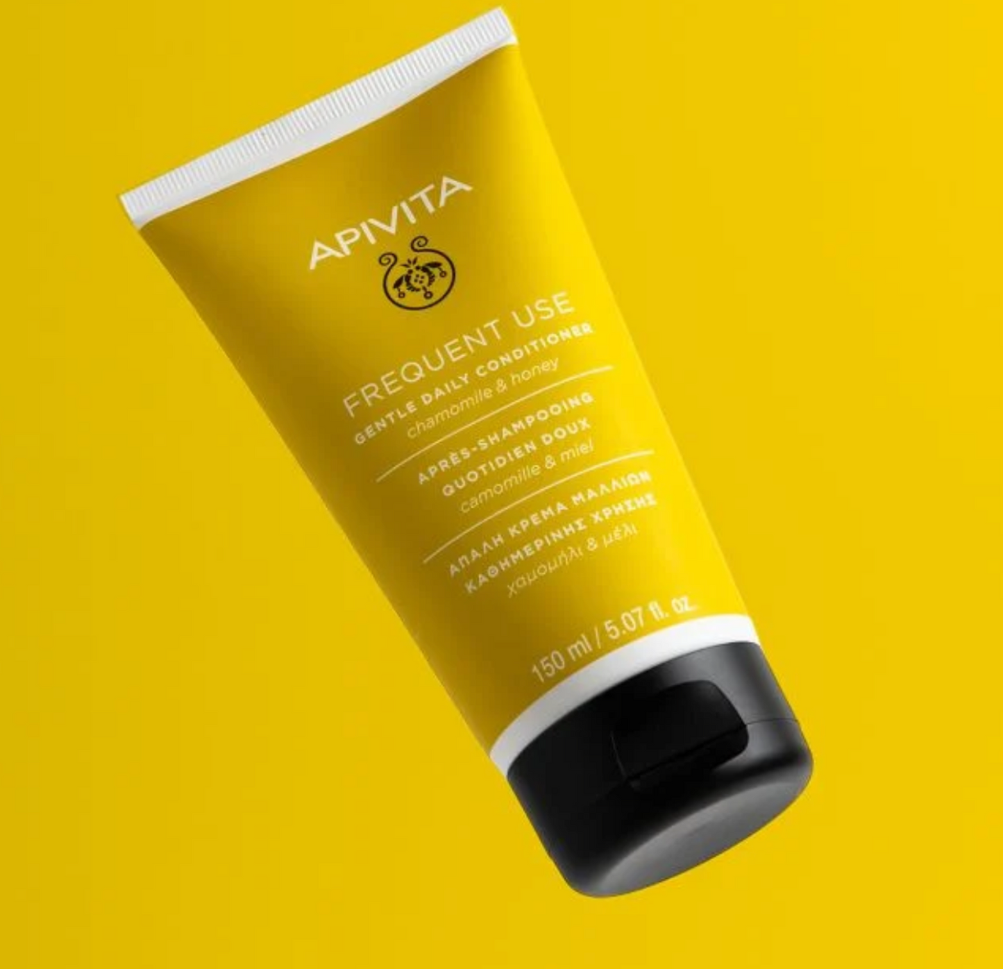 Apivita Frequent Use daily hair conditioner is formulated with thyme honey, chamomile, sage, hypericum, olive oil, oat proteins & the APISHIELD HS complex, it helps protect from styling & environmental stressors. 