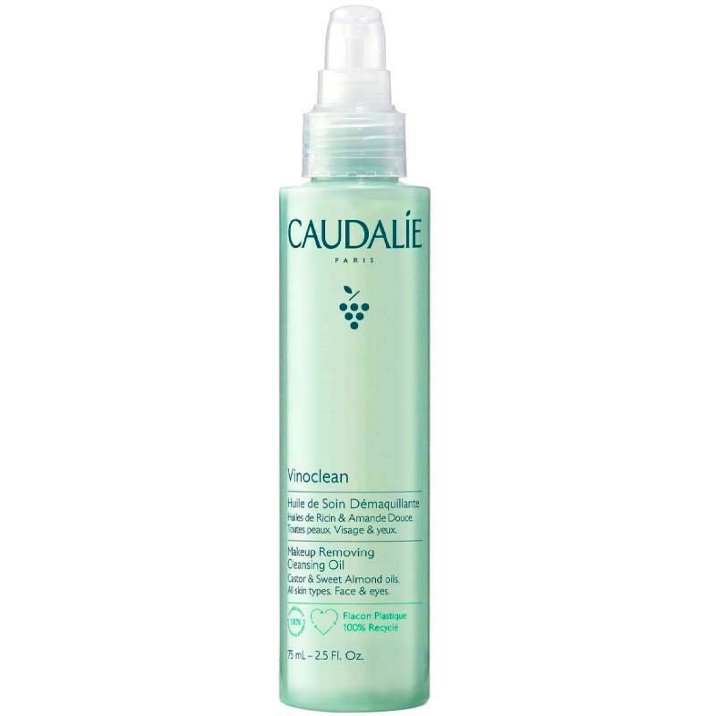 Caudalie Make-up Removing Cleansing Oil is crafted from 100% natural origin nourishing plant oils.