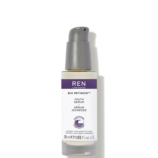 Bio Retinoid Youth Serum by REN Skincare contains Niacinamide, a stable form of Vitamin B3, offers protection from free radical damage while Ceramides from Wheatgerm are utilised to bolster the skin barrier, increase hydration, soothe, and reduce inflammation.
